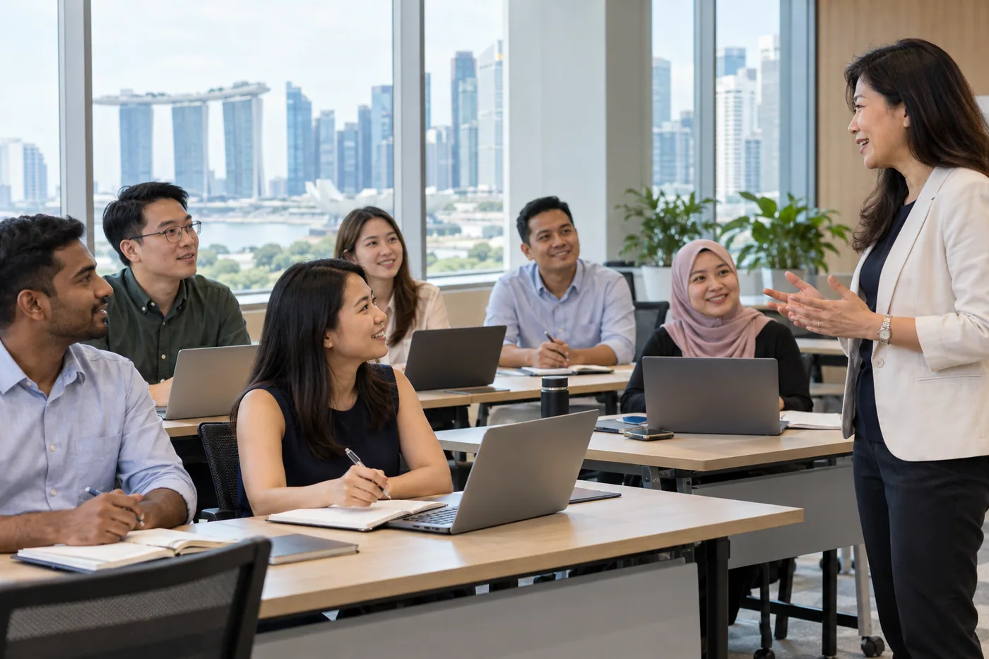 Illustrative instructor-led professional classroom in Singapore