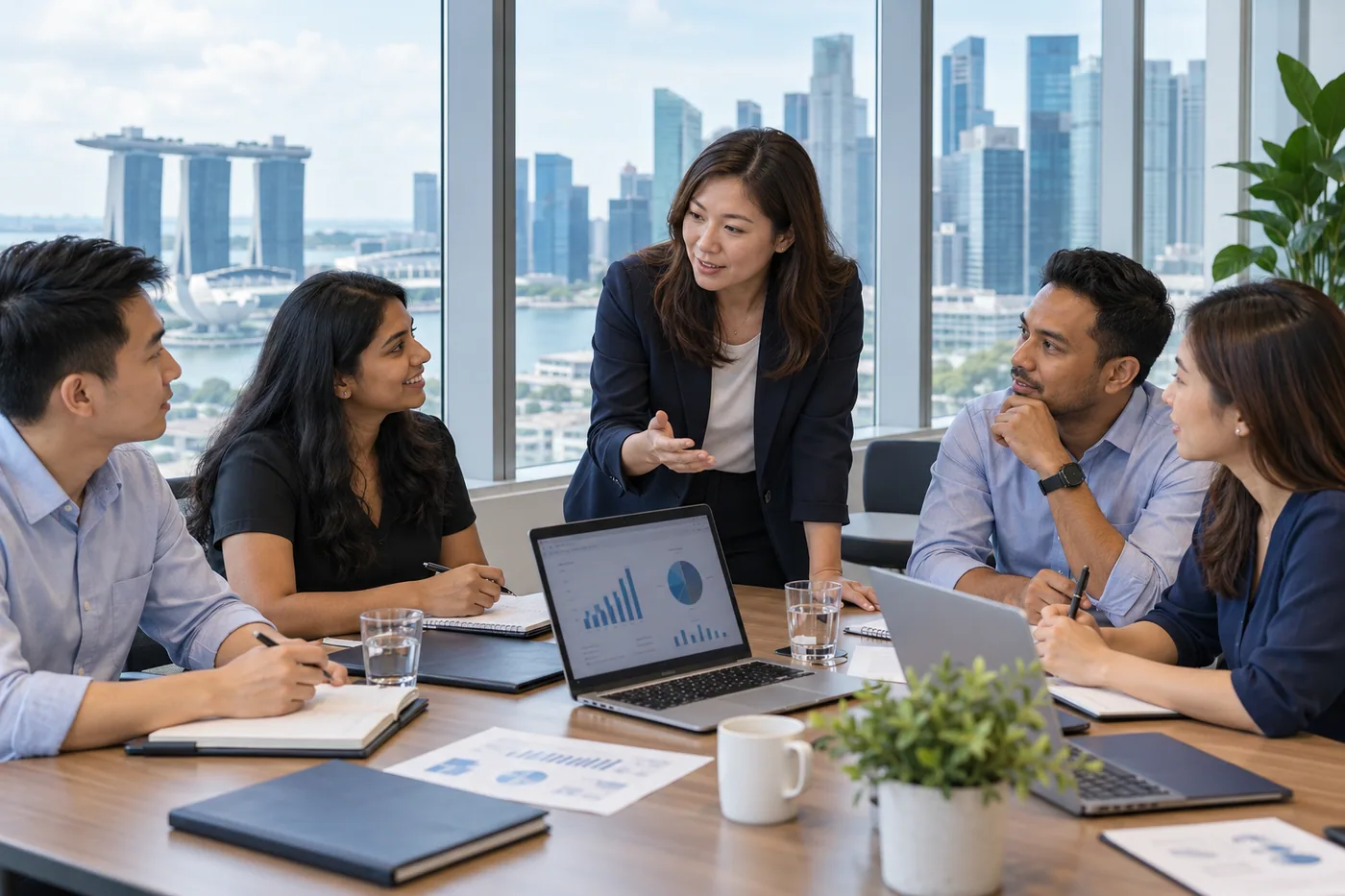 Illustrative corporate learning workshop in a Singapore office