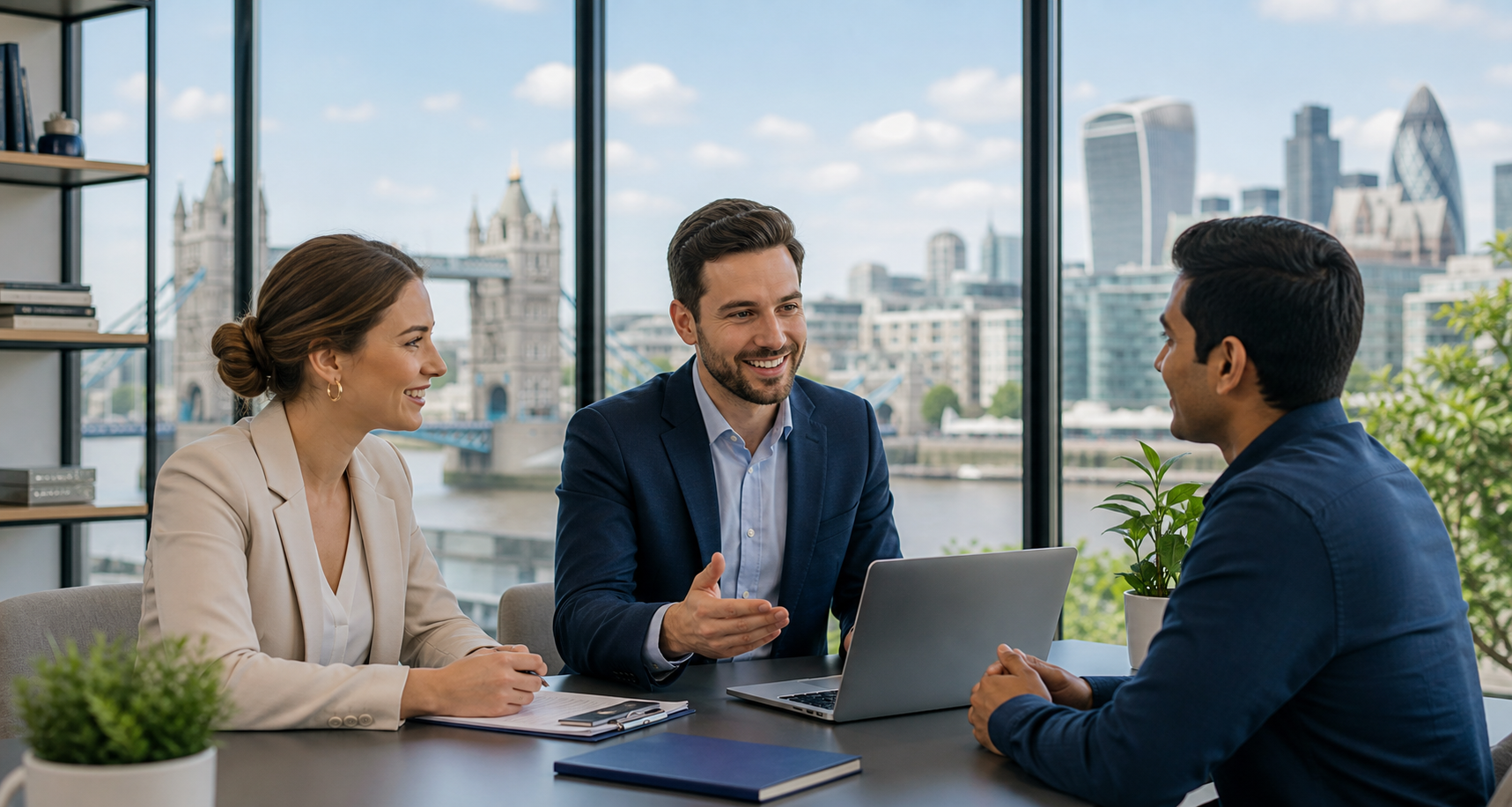 Professional advisory conversation in a London office