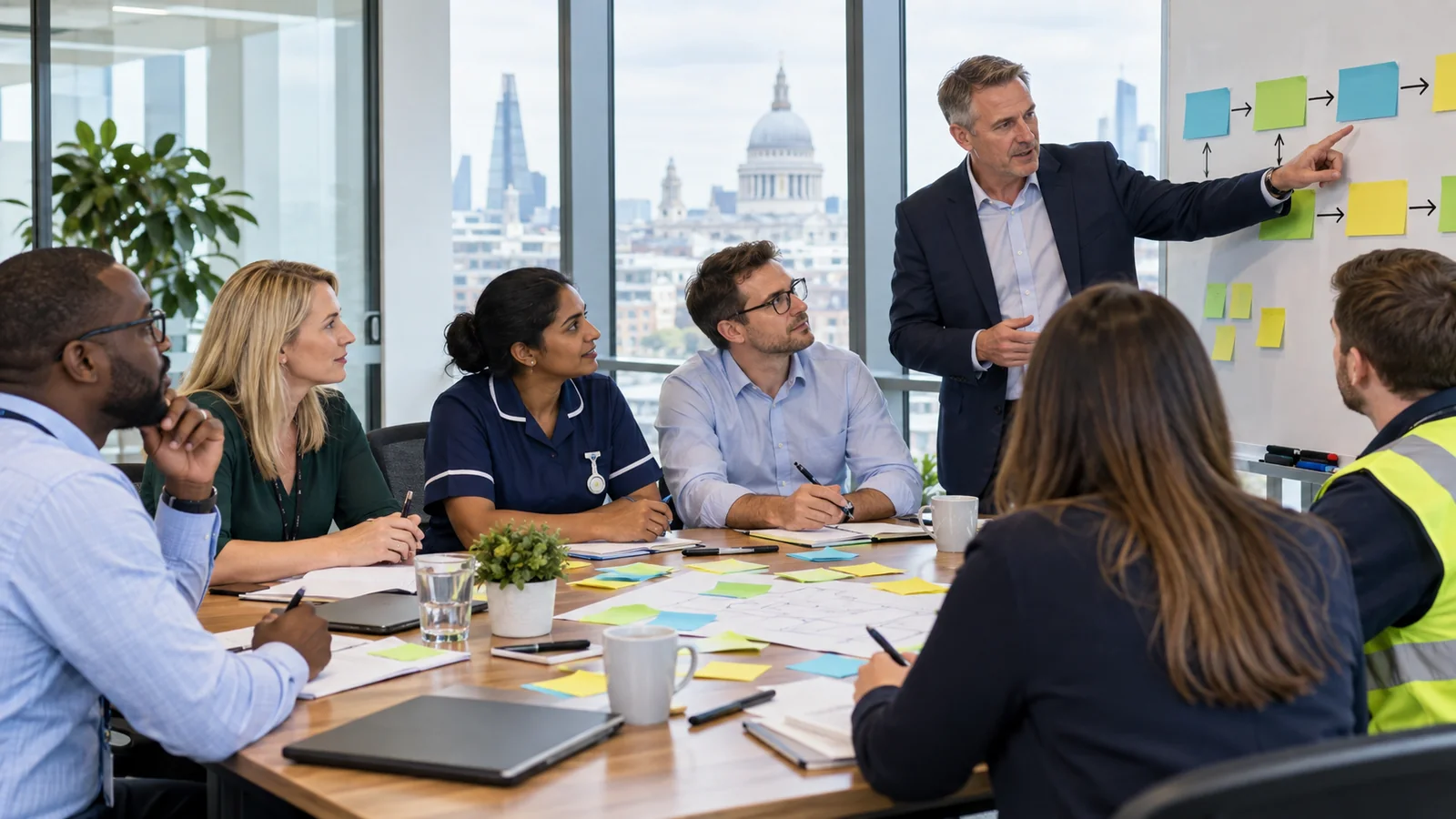 Corporate team participating in Lean Six Sigma Yellow Belt training in the UK