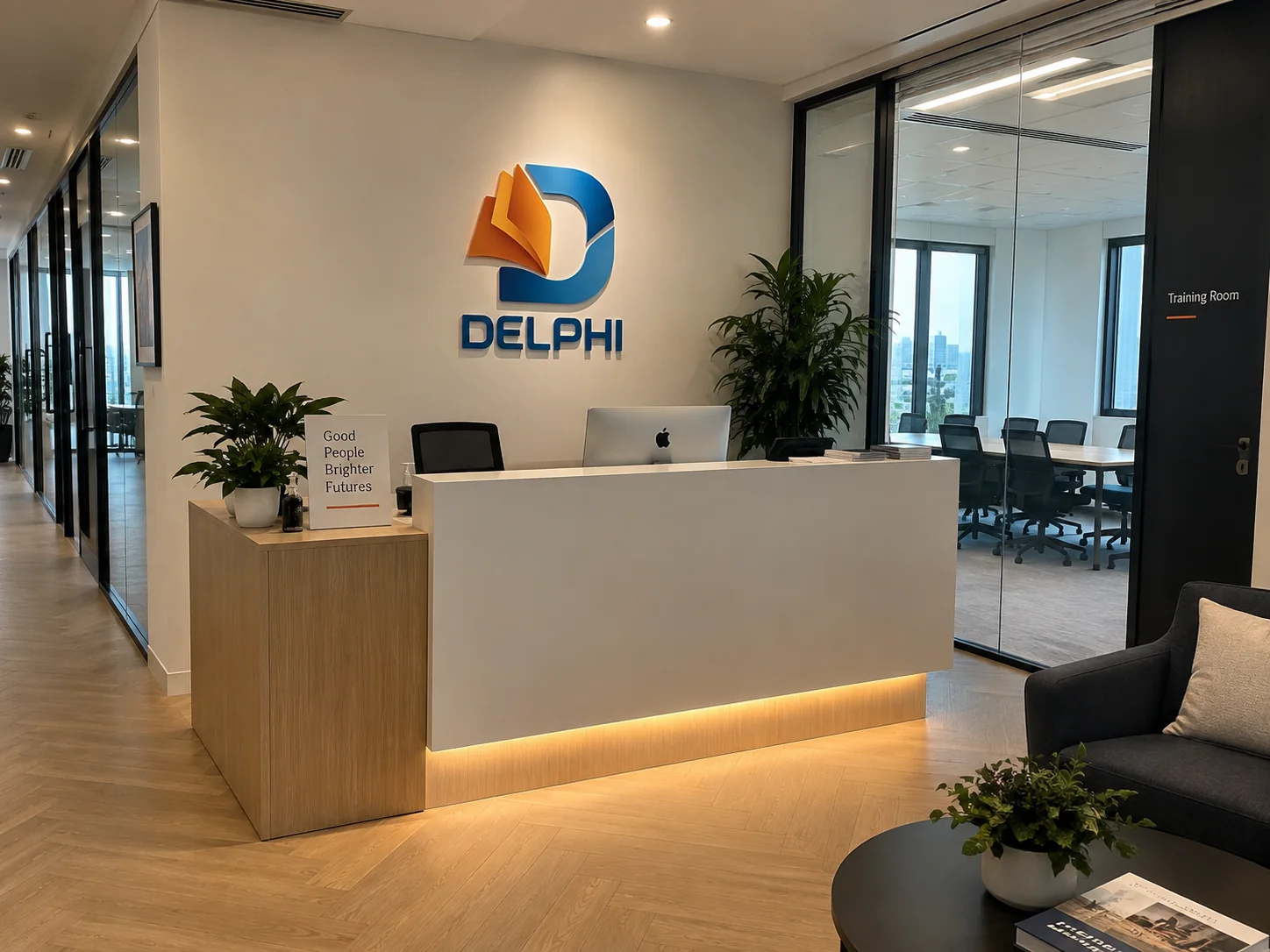EduDelphi-branded reception and professional learning environment