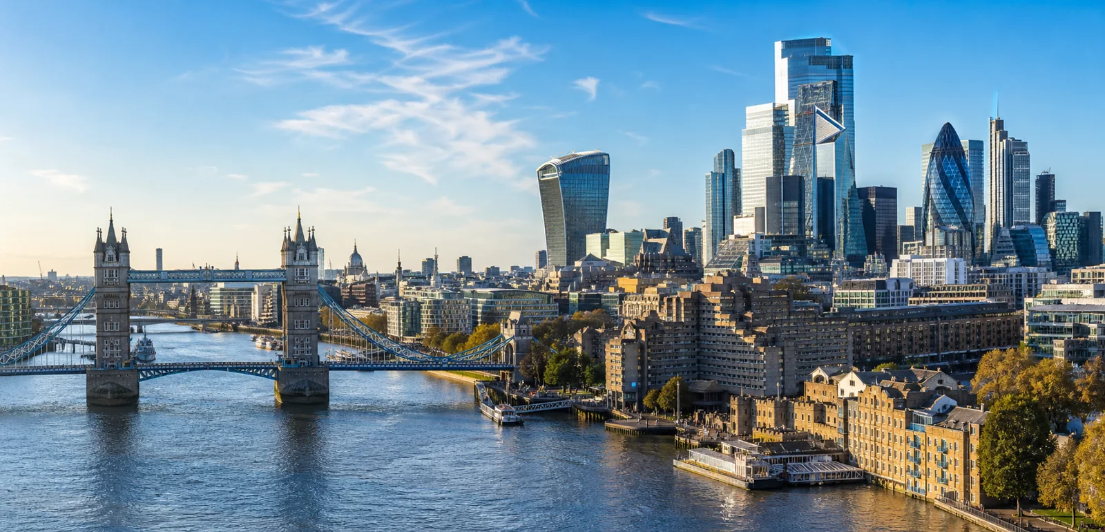 London skyline and River Thames in daylight
