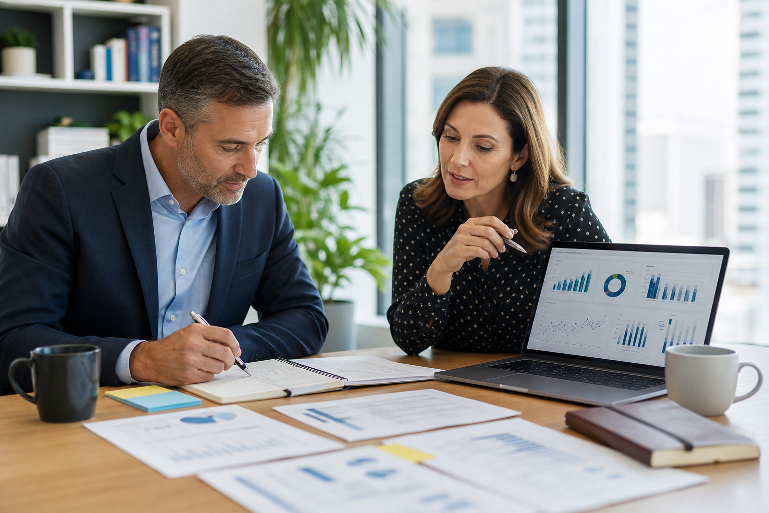 Audit professionals reviewing CIA Challenge Exam study support in a bright modern office