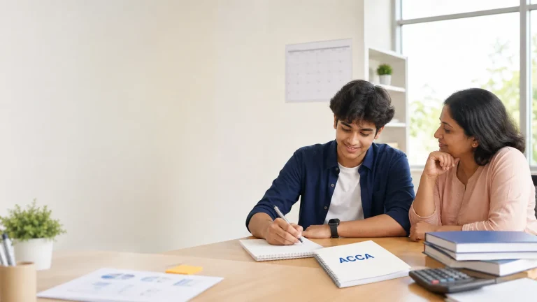 Student and parent planning an ACCA pathway after finishing school.