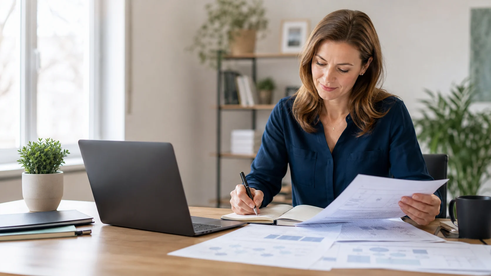 Internal audit professional using structured CIA exam revision materials in a home office