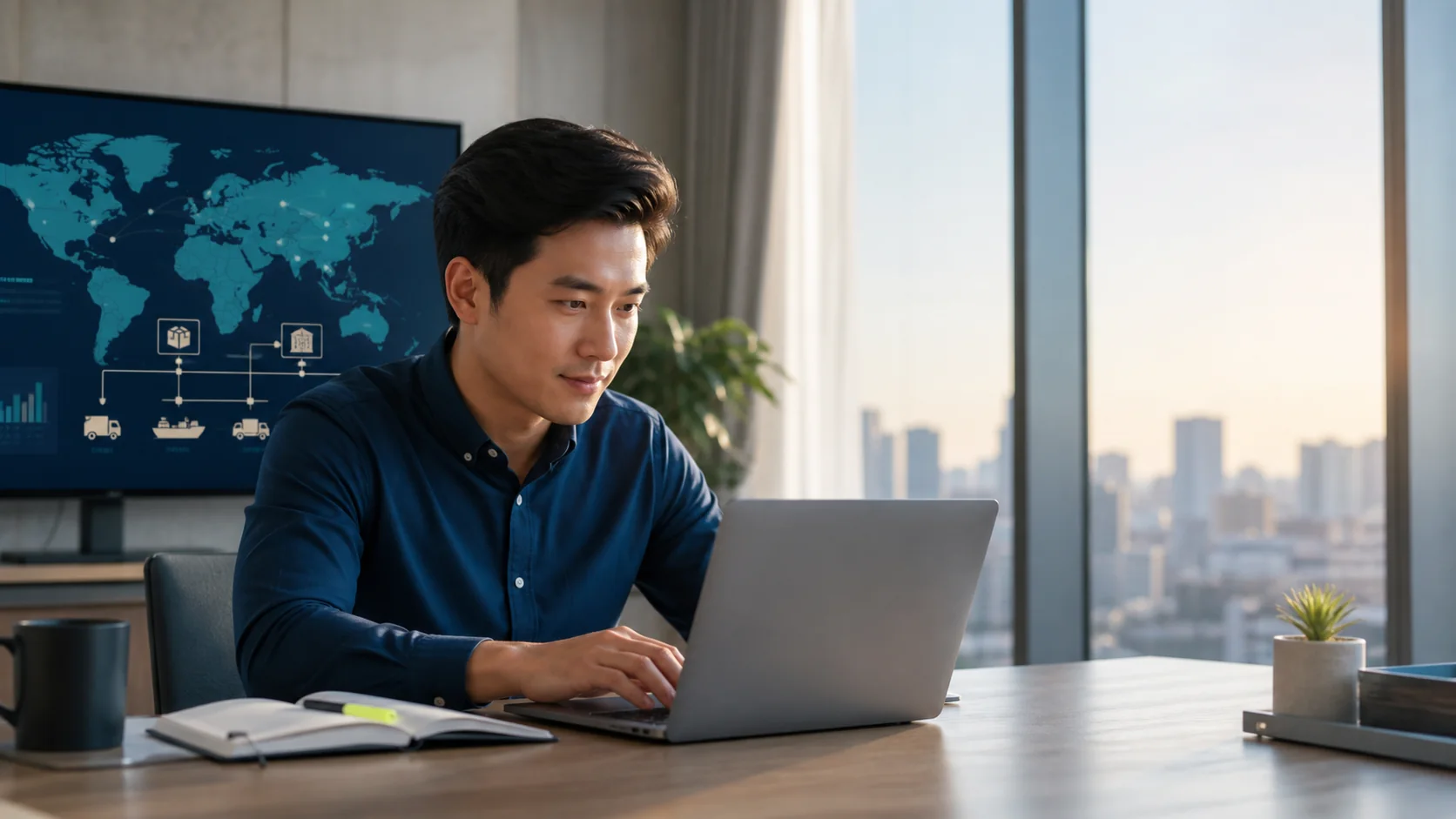 Professional using guided online procurement study support