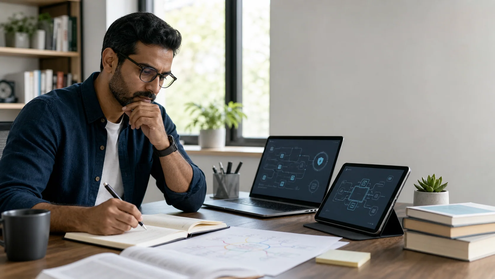 Professional using CISSP study resources and online learning support