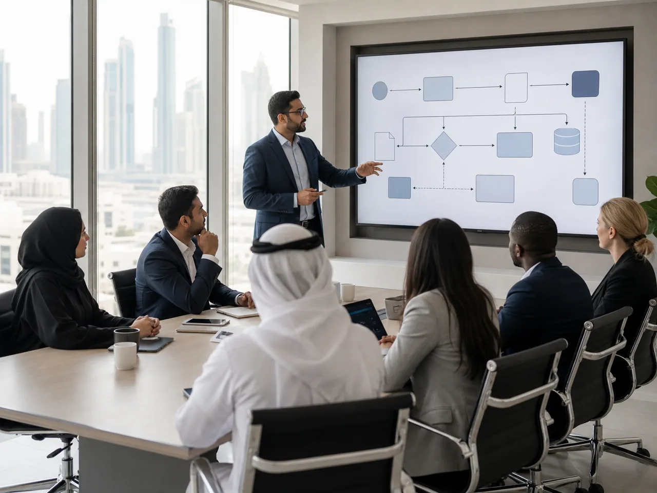 Diverse professionals attending a UAE e-invoicing readiness workshop in Dubai