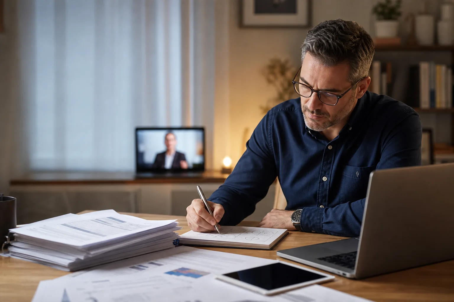 Auditor studying CIA Challenge preparation materials
