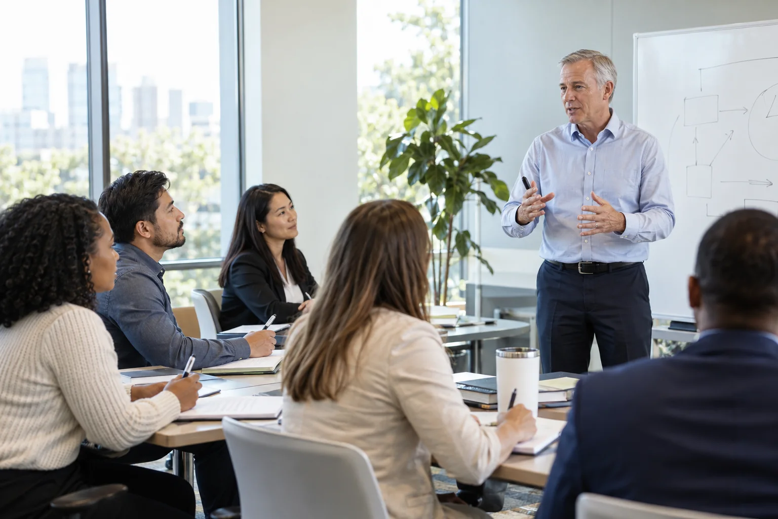 Instructor leading a live CIA exam preparation class for audit professionals