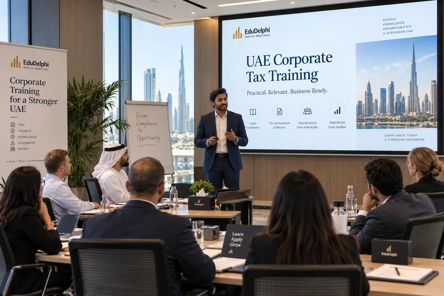 Finance and compliance team attending corporate UAE Corporate Tax training
