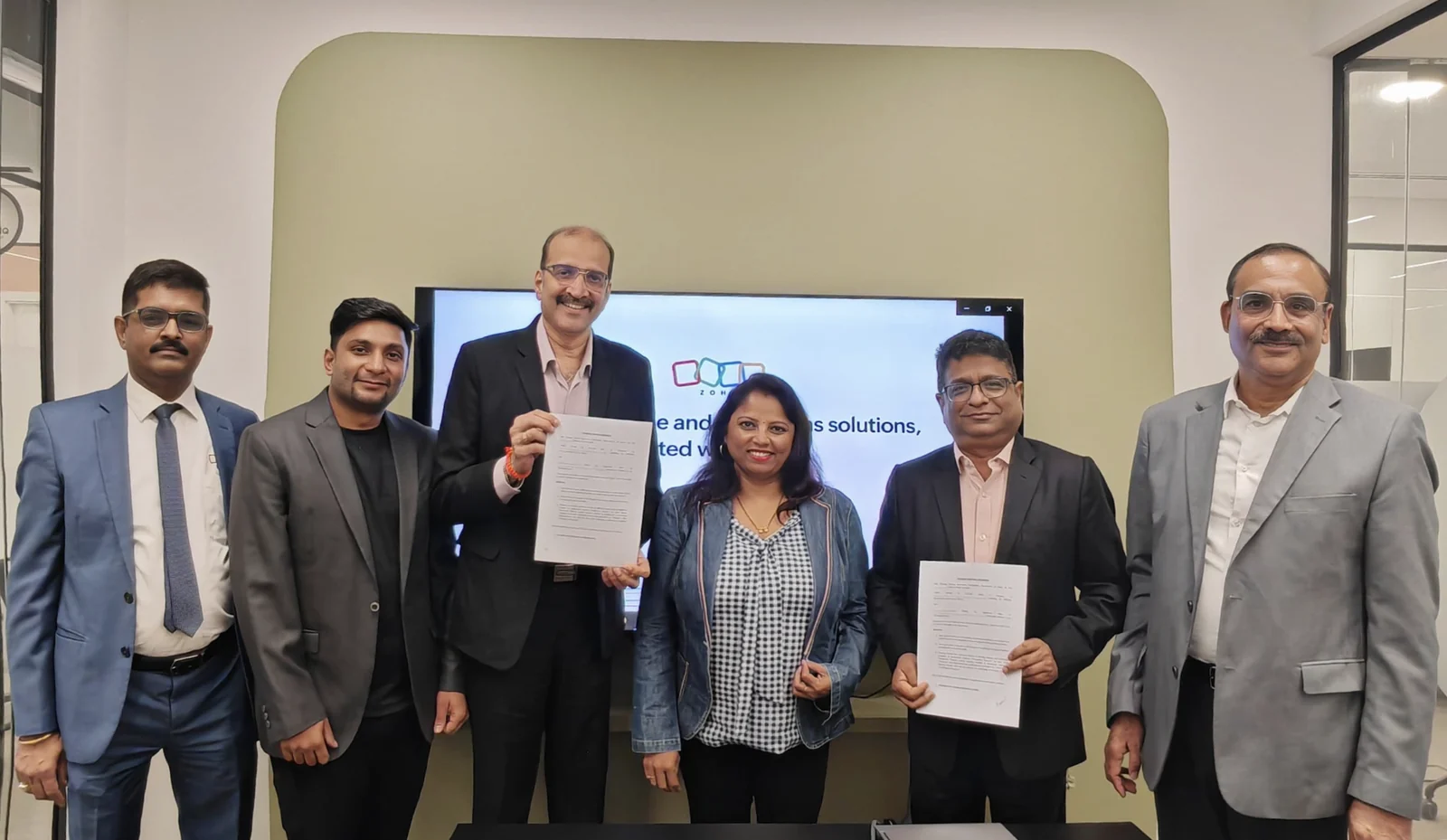 EduDelphi and Zoho leadership team following the partnership signing