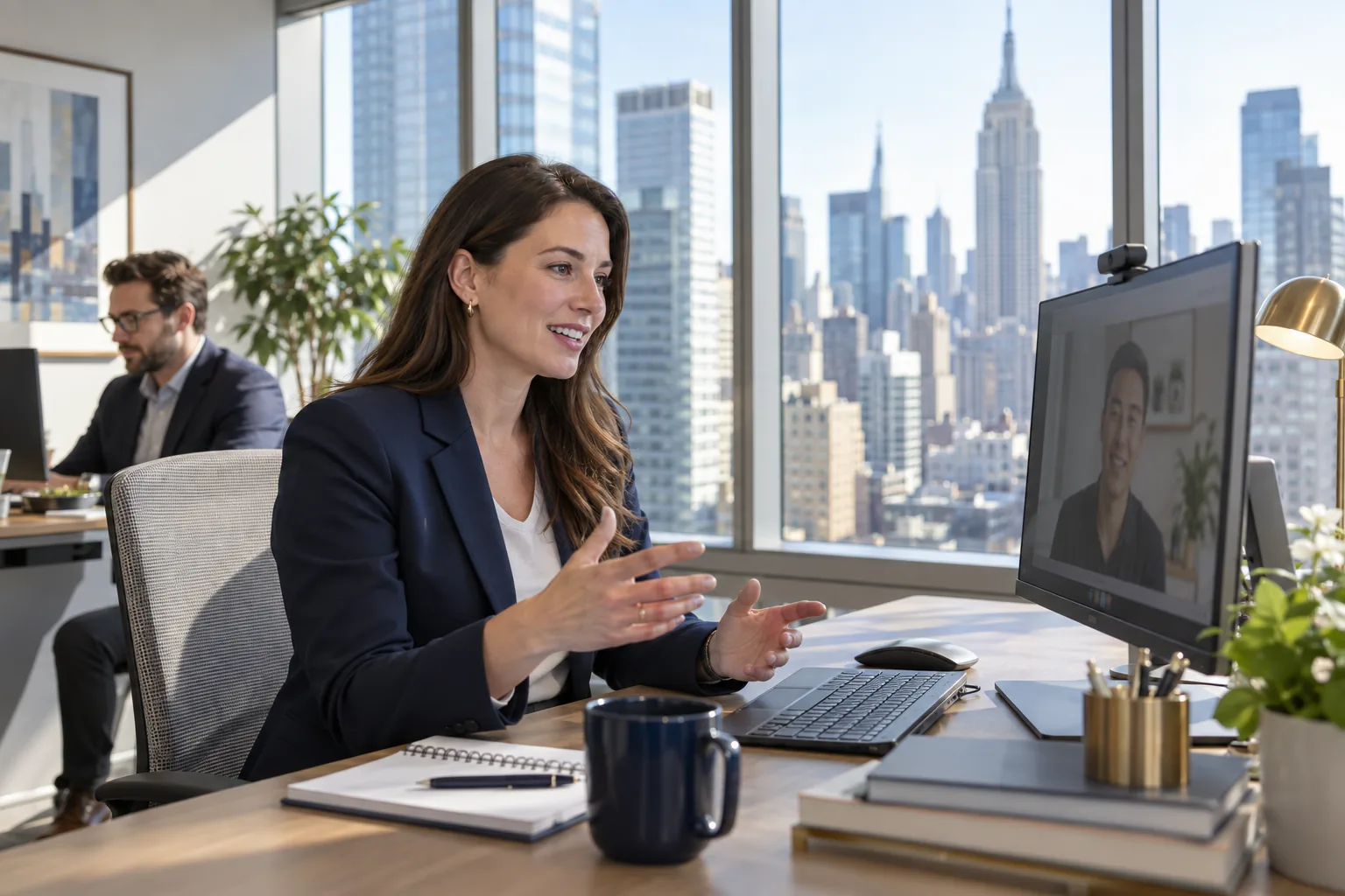Professional receiving live online certification guidance and learning support