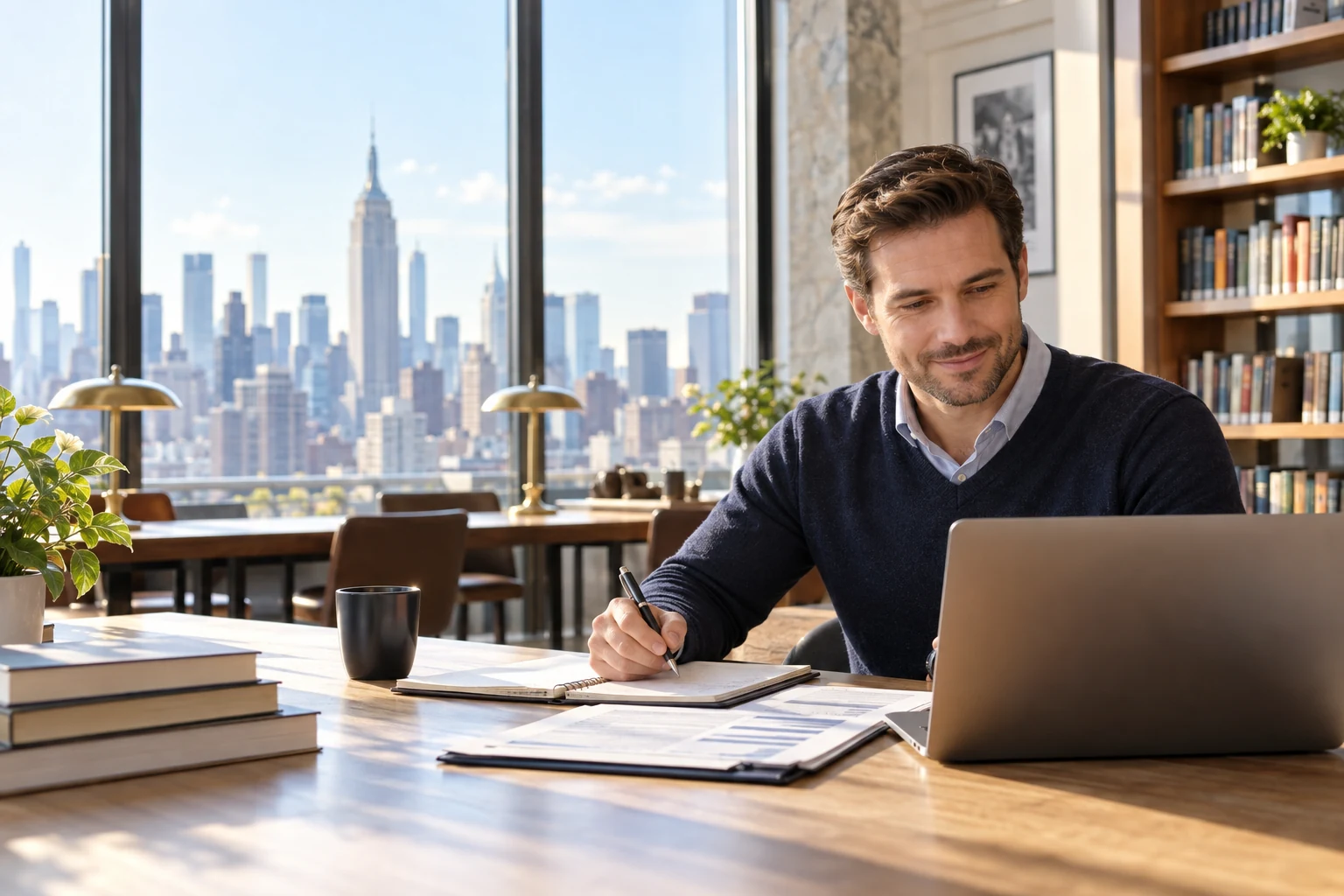 Professional reviewing ISO audit study materials online