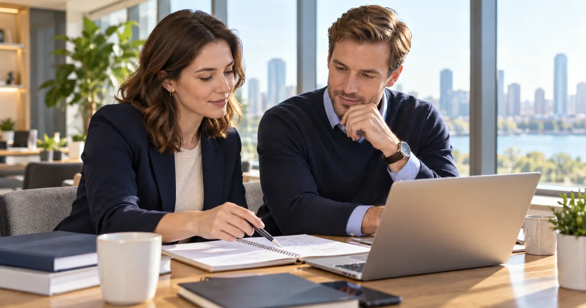 Accounting professionals reviewing an internal audit preparation plan